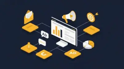 AI marketing MKB dashboard met tools voor email, ads, analytics en doelen