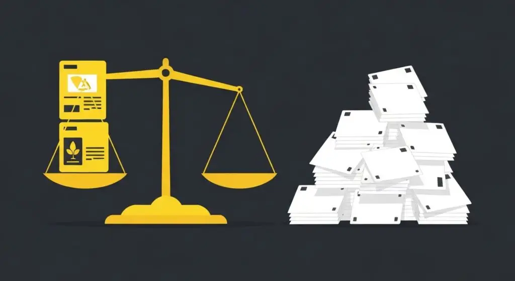 AI content webshop: kwaliteit versus kwantiteit op een weegschaal