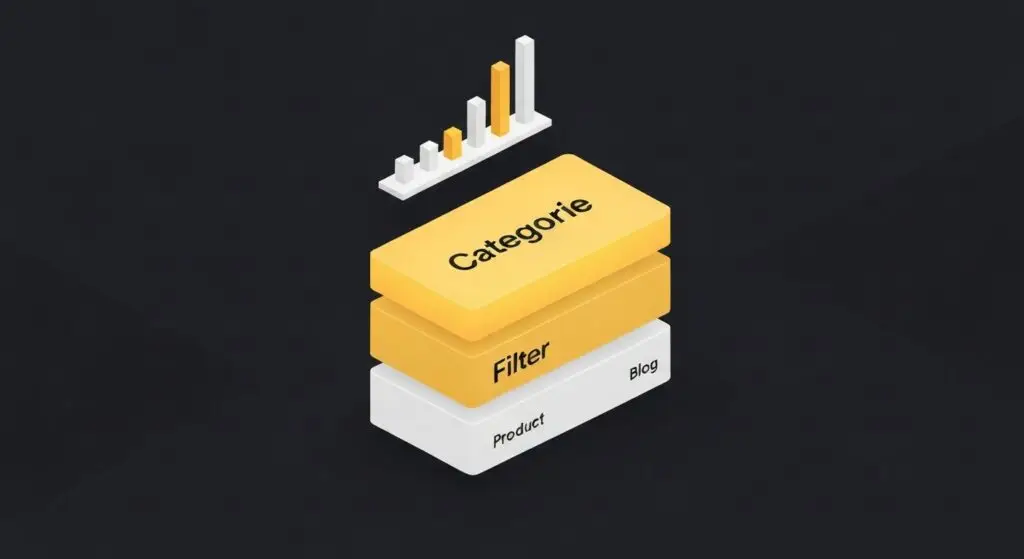 Webshop content marketing budget verdeling tussen categorie, filter, product en blog pagina's