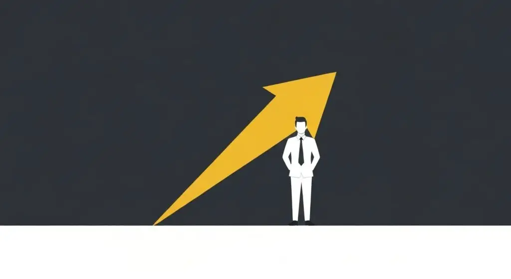 marketing strateeg inhuren: strateeg geeft richting met opwaartse groeipijl